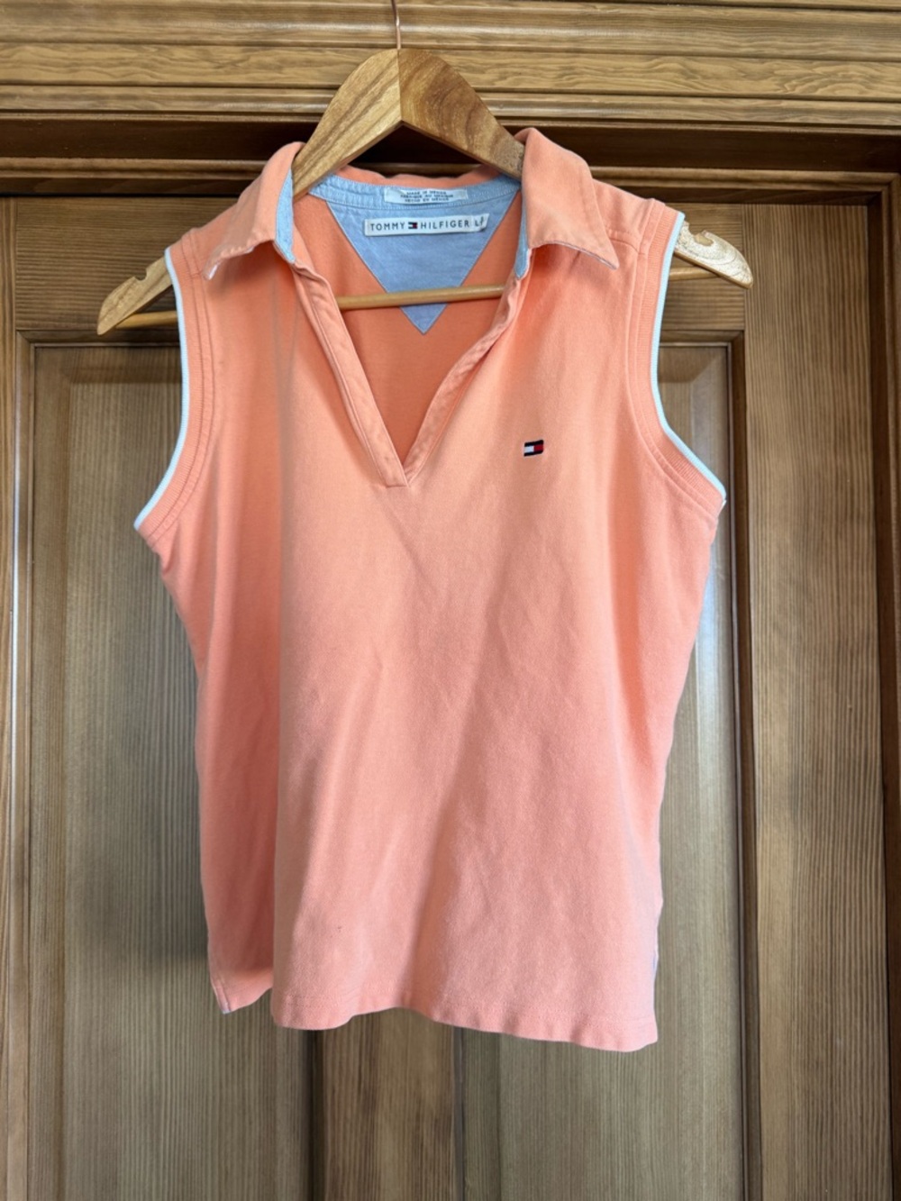 Vintage Tommy Hilfiger Sleeveless Polo Tank in Peach
